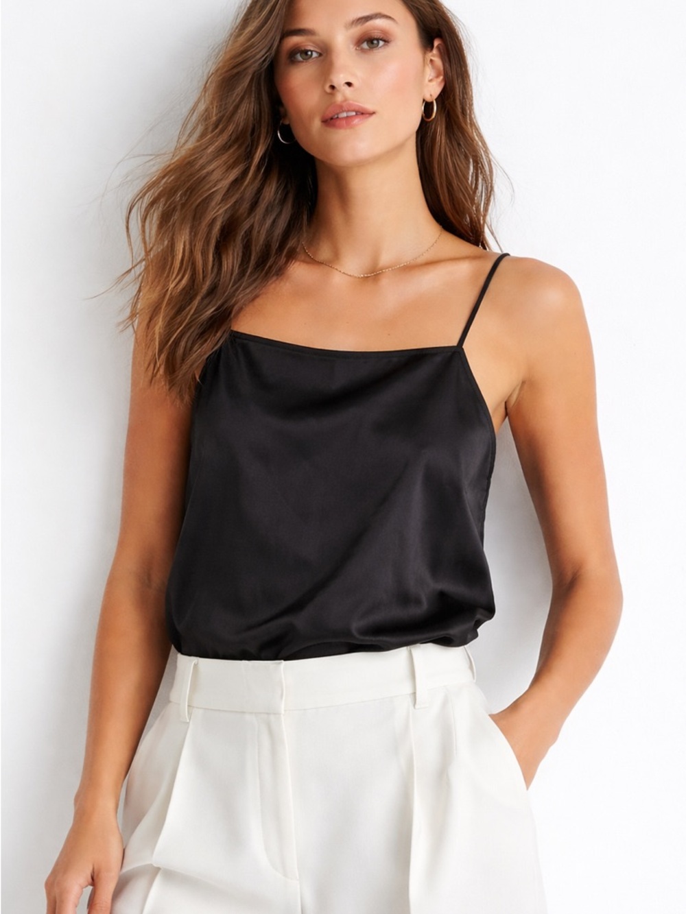 ZARA Black Satin Camisole – Size M